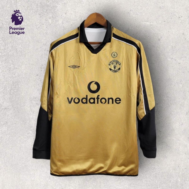 Retrô Manga Longa Manchester United - Temporada 2001/02 - Home/Away (Dupla Face)