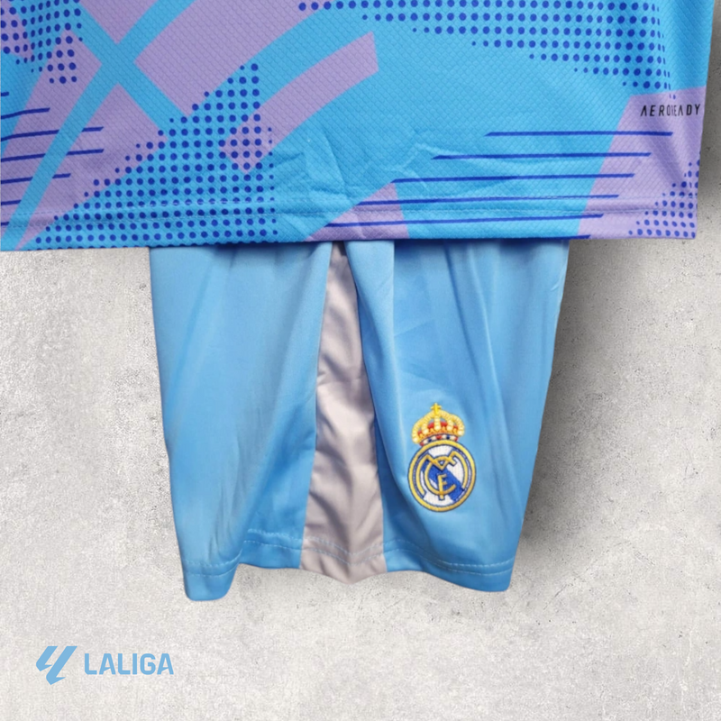 Kit Infantil Real Madrid - Temporada 2024/25 - Uniforme de Goleiro I