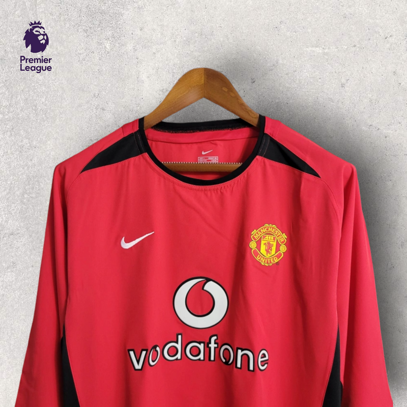 Retrô Manga Longa Manchester United - Temporada 2002/04 - Home