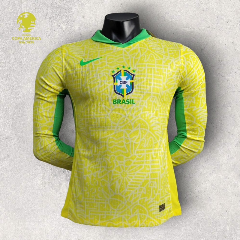 Camisa Manga Longa Brasil Masculino - 2024/25 - Home (Versão Jogador)