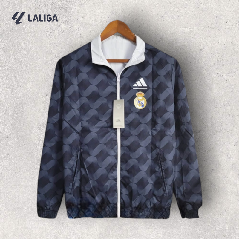 Windbreak Corta-Vento Real Madrid Masculino - Branco e Azul (Dupla Face)