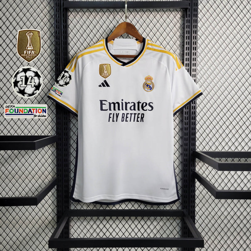 Camisa Real Madrid Masculino - Temporada 2023/24 - Home (Três Patches Libertadores)