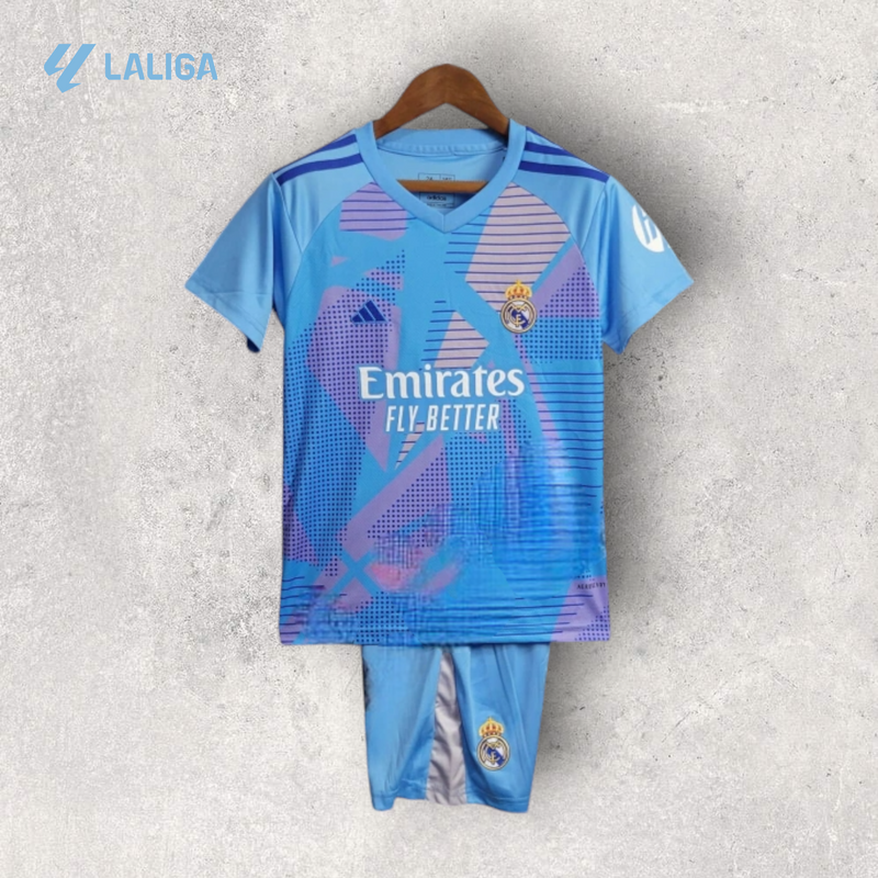 Kit Infantil Real Madrid - Temporada 2024/25 - Uniforme de Goleiro I