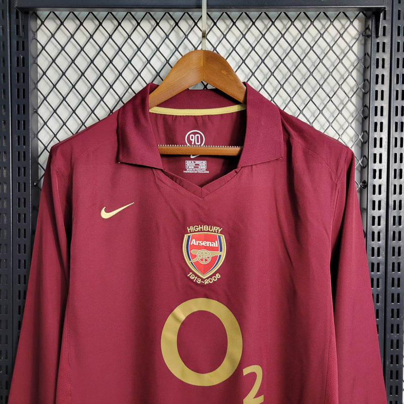 Retrô Manga Longa Arsenal - Temporada 2005/06 - Home