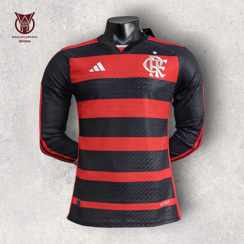 Camisa Manga Longa Flamengo Masculino - Temporada 2024/25 - Home (Versão Jogador)