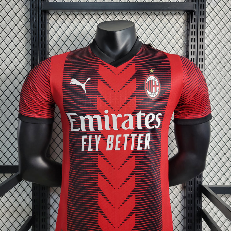 Camisa Milan Masculino - Temporada 2023/24 - Home (Versão Jogador)