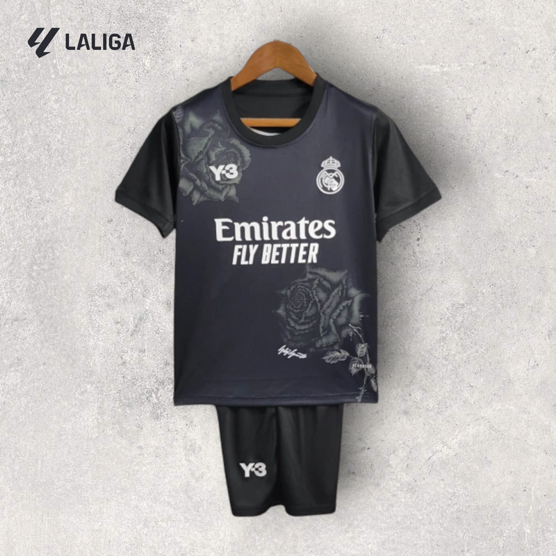 Kit Infantil Real Madrid - Temporada 2023/24 - Edição Colab Y-3 Preto