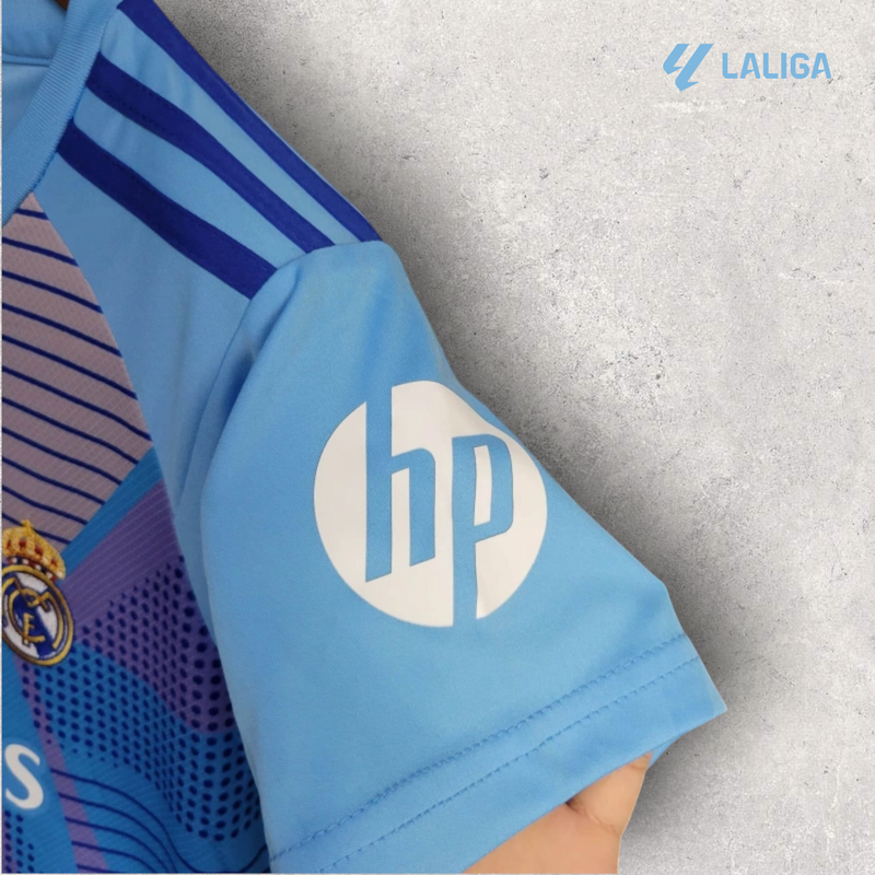 Kit Infantil Real Madrid - Temporada 2024/25 - Uniforme de Goleiro I