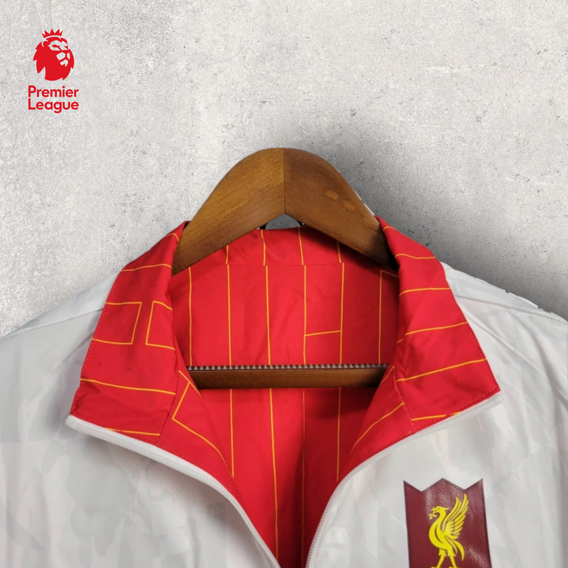 Windbreak Corta-Vento Liverpool Masculino - Vermelho e Branco (Dupla Face)