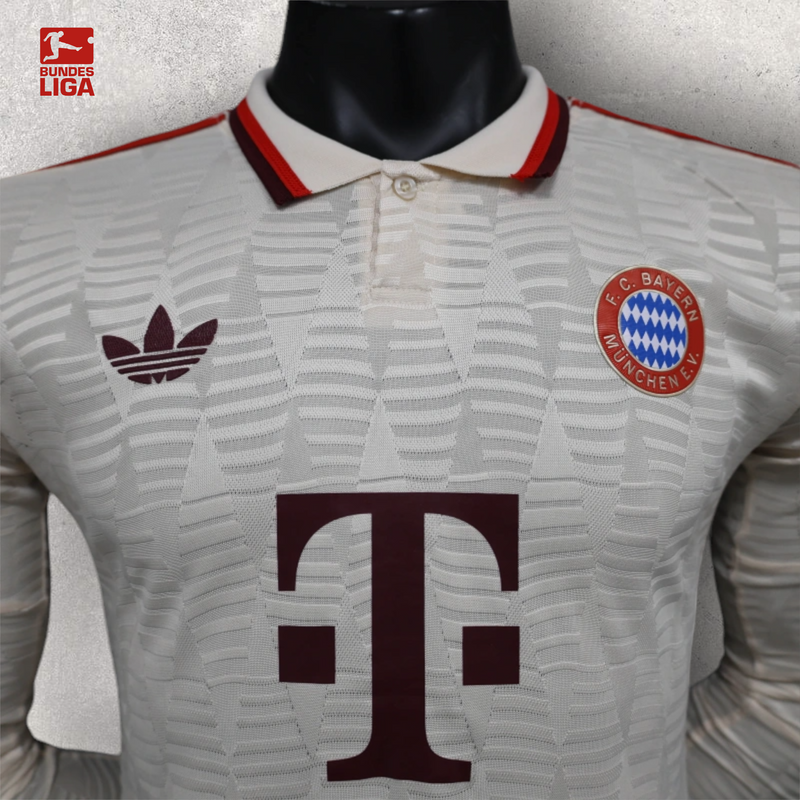 Camisa Manga Longa Bayern de Munique Masculino - Temporada 2024/25 - Uniforme III (Versão Jogador)