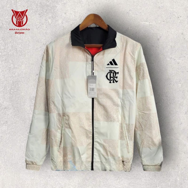 Windbreak Corta-Vento Flamengo Masculino - Vermelho e Off-White (Dupla Face)