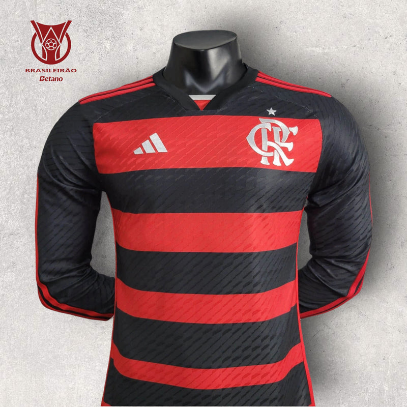 Camisa Manga Longa Flamengo Masculino - Temporada 2024/25 - Home (Versão Jogador)