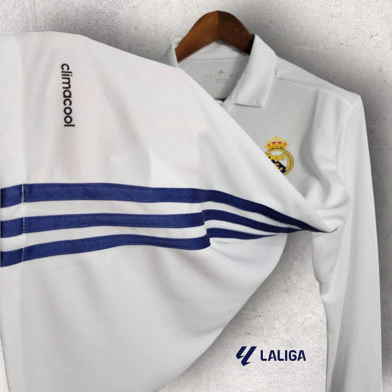 Retrô Manga Longa Real Madrid - Temporada 2016/17 - Home