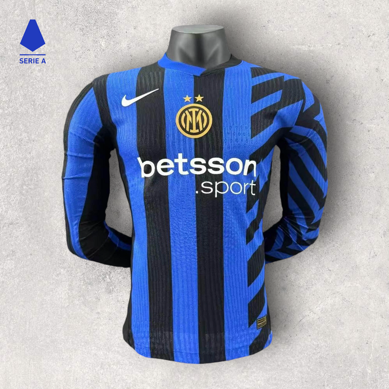 Camisa Manga Longa Inter de Milão Masculino - Temporada 2024/25 - Home (Versão Jogador)