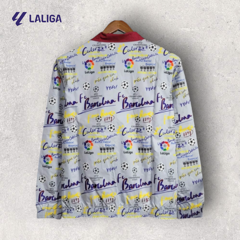 Windbreak Corta-Vento Barcelona Masculino - Azul Claro e Blaugrana (Dupla Face)