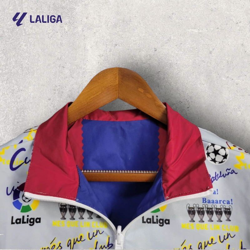 Windbreak Corta-Vento Barcelona Masculino - Azul Claro e Blaugrana (Dupla Face)