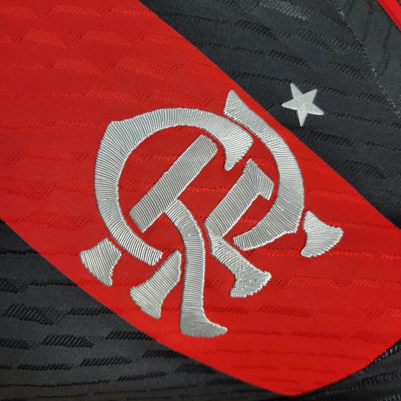 Camisa Manga Longa Flamengo Masculino - Temporada 2024/25 - Home (Versão Jogador + Todos os patrocínios)