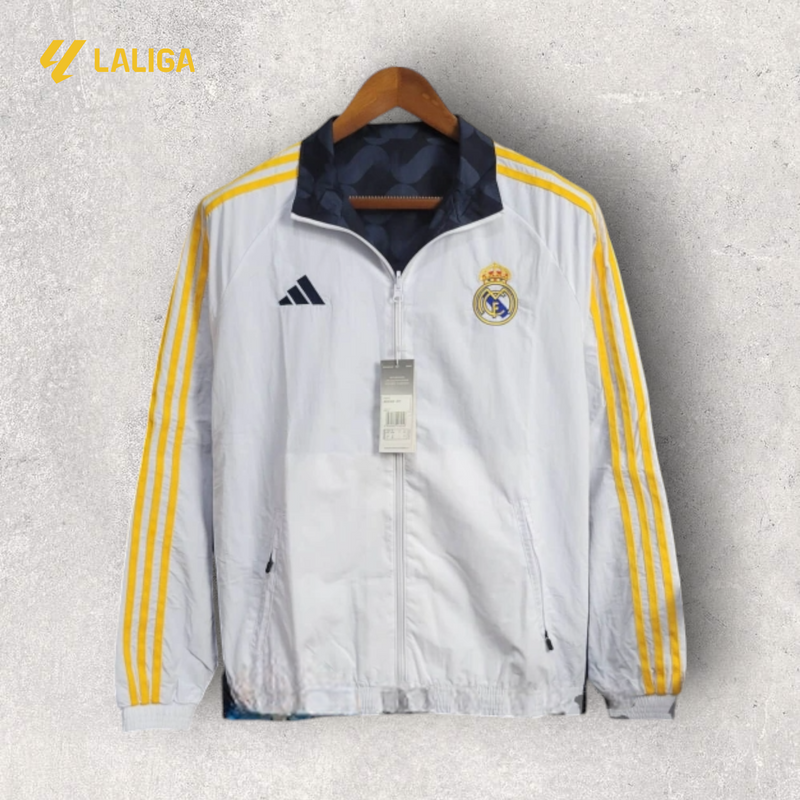 Windbreak Corta-Vento Real Madrid Masculino - Branco e Azul (Dupla Face)