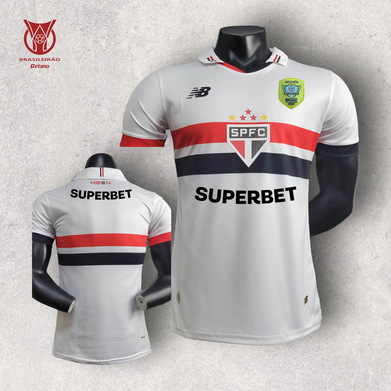 Camisa São Paulo Masculino - Temporada 2024/25 - Home (Versão Jogador + Todos os patrocínios + Um Patch)