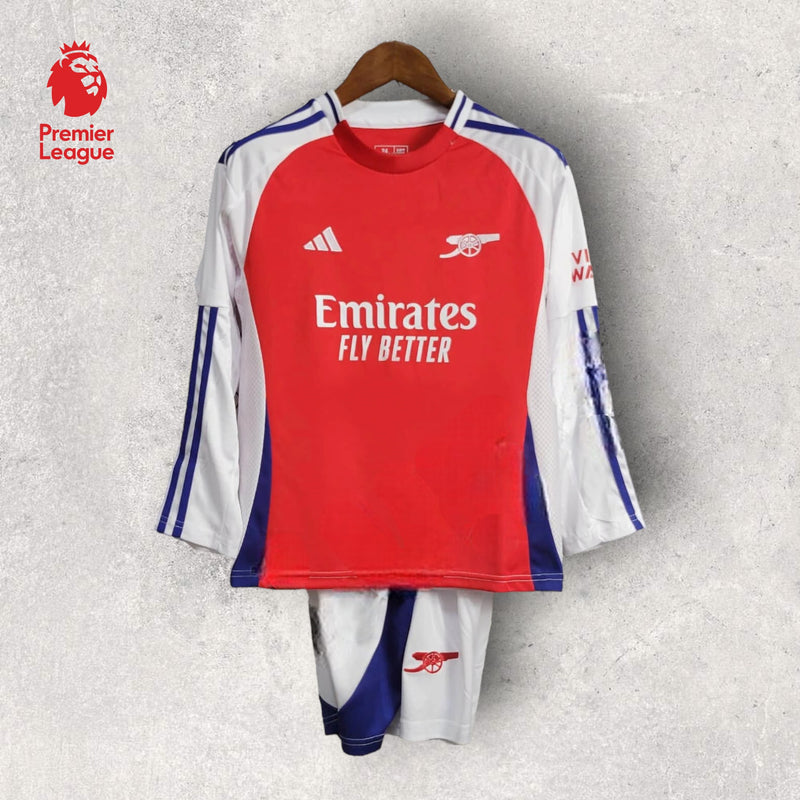 Kit Infantil Manga Longa Arsenal - Temporada 2024/25 - Home