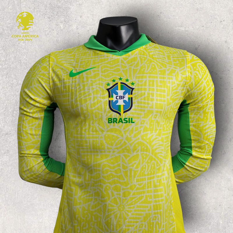 Camisa Manga Longa Brasil Masculino - 2024/25 - Home (Versão Jogador)