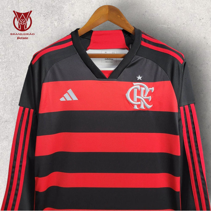 Camisa Manga Longa Flamengo Masculino - Temporada 2024/25 - Home