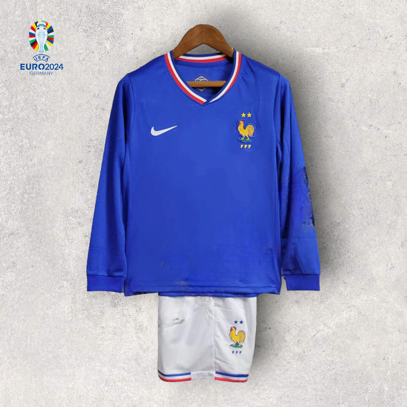 Kit Infantil Manga Longa França - Temporada 2024/25 - Home