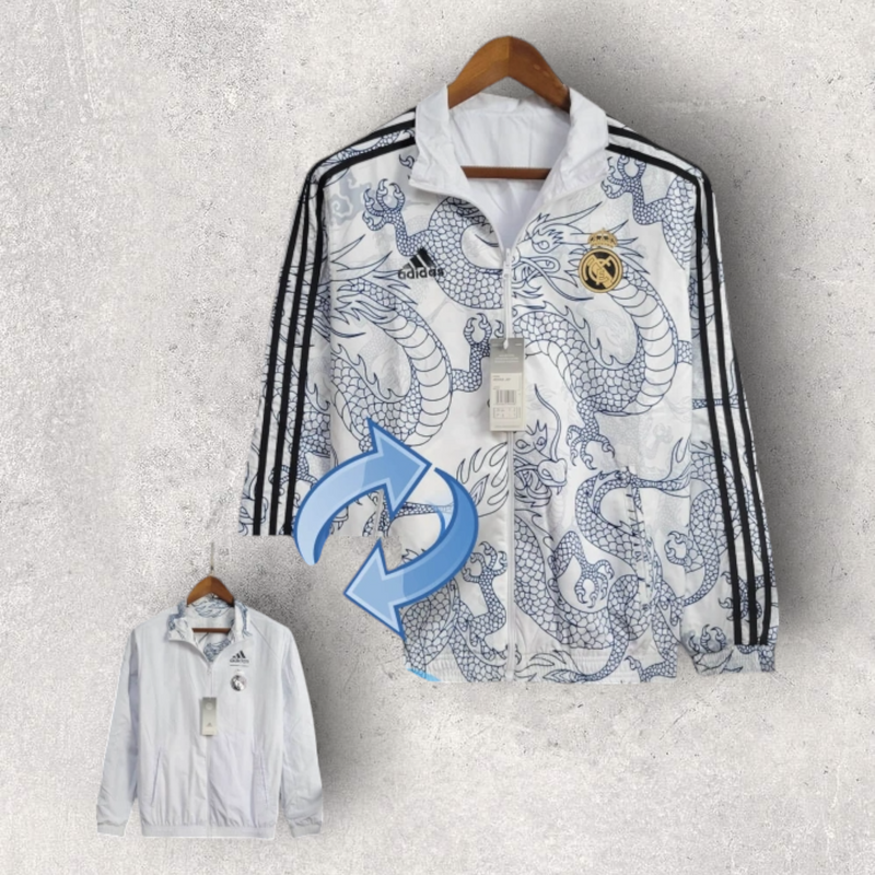 Windbreak Corta-Vento Real Madrid Masculino - Branco I (Dupla Face)