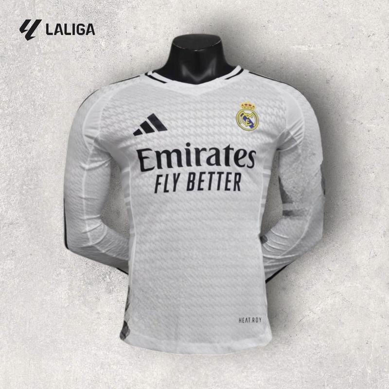 Camisa Manga Longa Real Madrid Masculino - Temporada 2024/25 - Home (Versão Jogador)