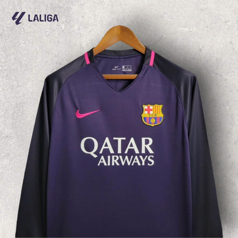 Retrô Manga Longa Barcelona - Temporada 2016/17 - Away