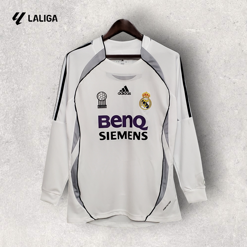 Retrô Manga Longa Real Madrid - Temporada 2006/07 - Home