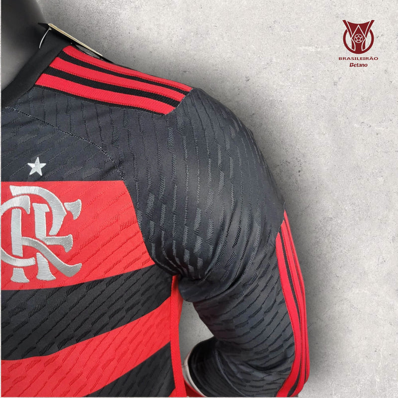 Camisa Manga Longa Flamengo Masculino - Temporada 2024/25 - Home (Versão Jogador)