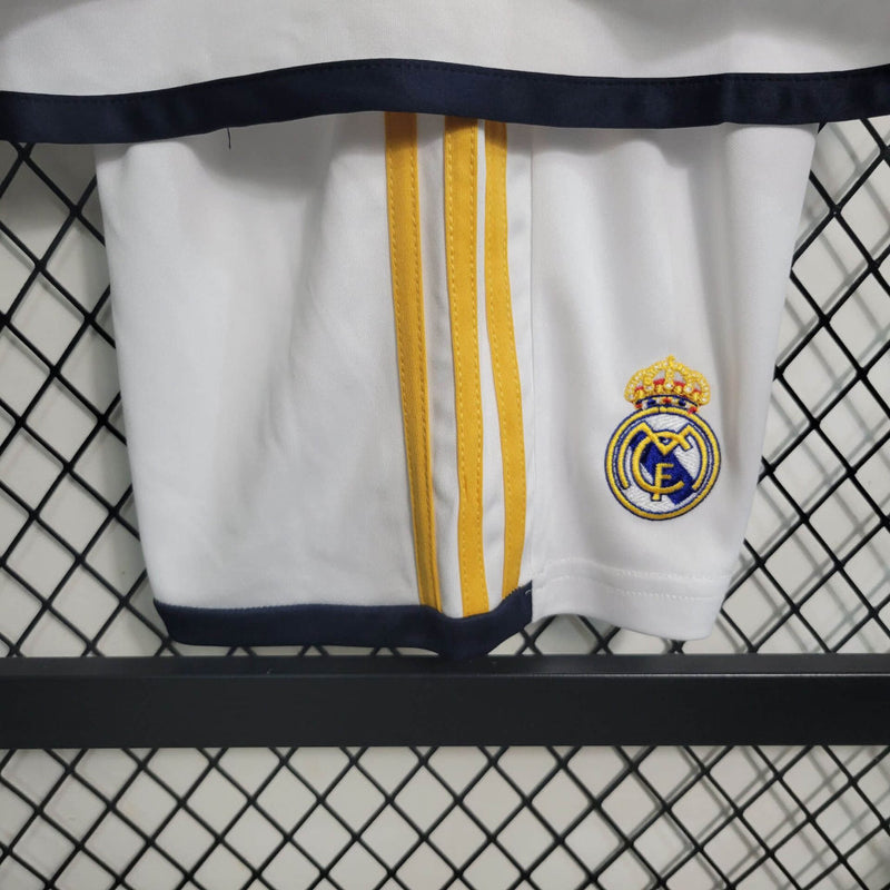 Kit Infantil Manga Longa Real Madrid - Temporada 2023/4 - Home