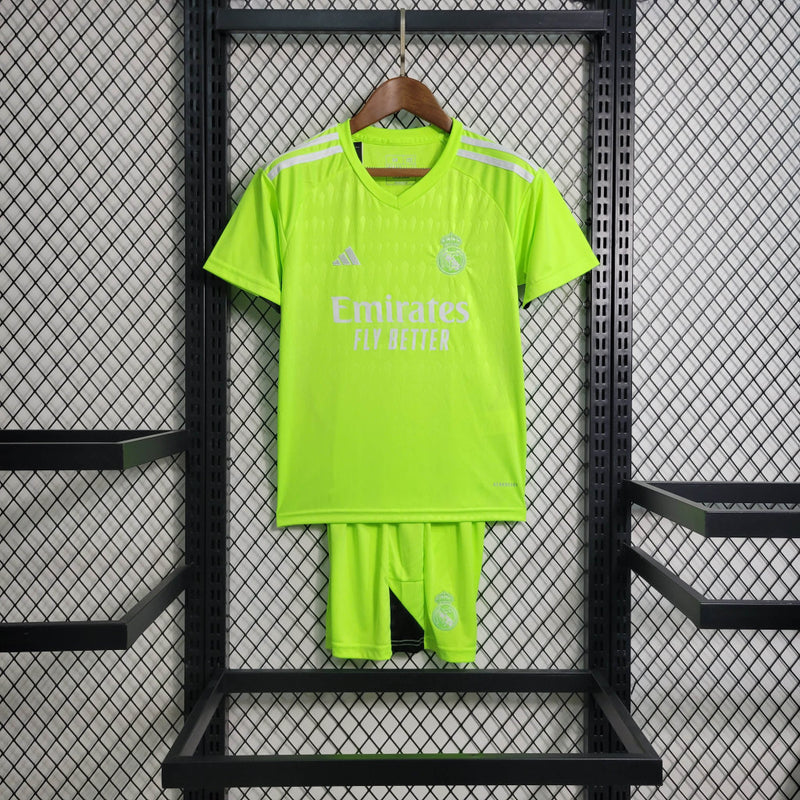 Kit Infantil Real Madrid - Temporada 2023/24 - Uniforme de Goleiro II