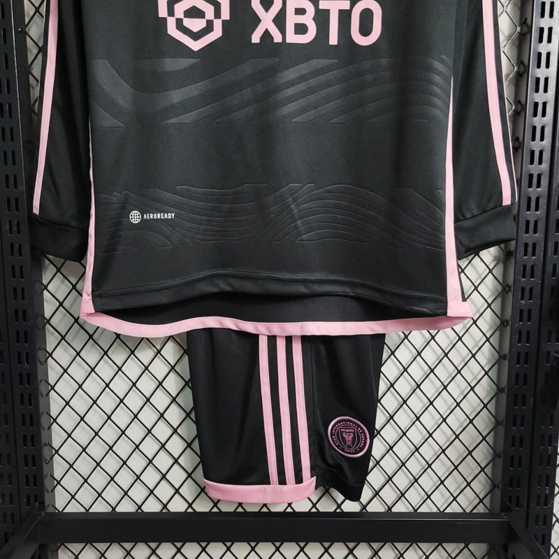 Kit Infantil Manga Longa Inter Miami - Temporada 2023/24 - Away