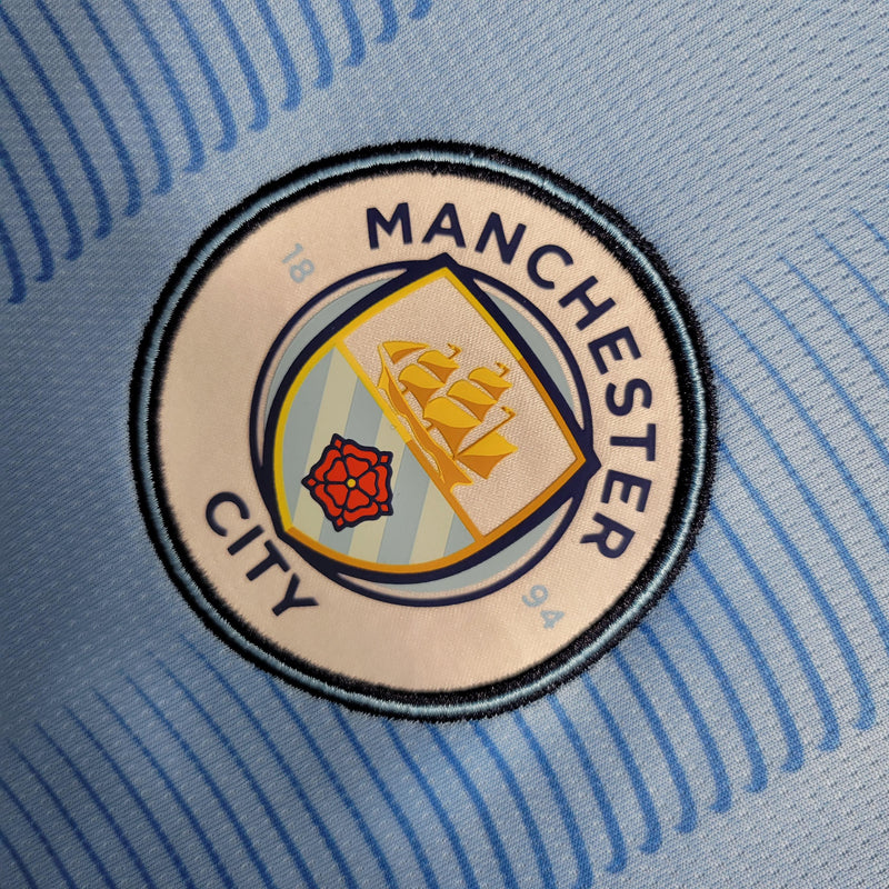 Camisa Manchester City Manga Longa Masculino - Temporada 2023/24 - Home