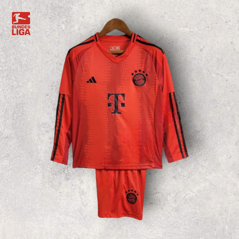 Kit Infantil Manga Longa Bayern de Munique - Temporada 2024/25 - Home