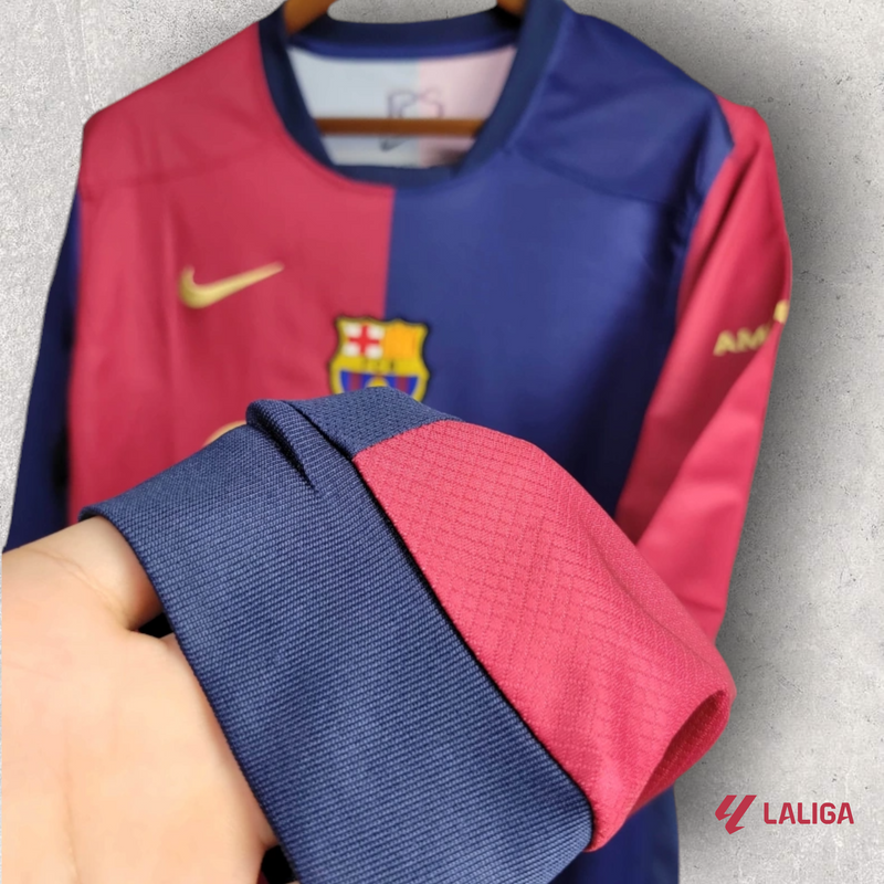 Camisa Manga Longa Barcelona Masculino - Temporada 2024/25 - Home