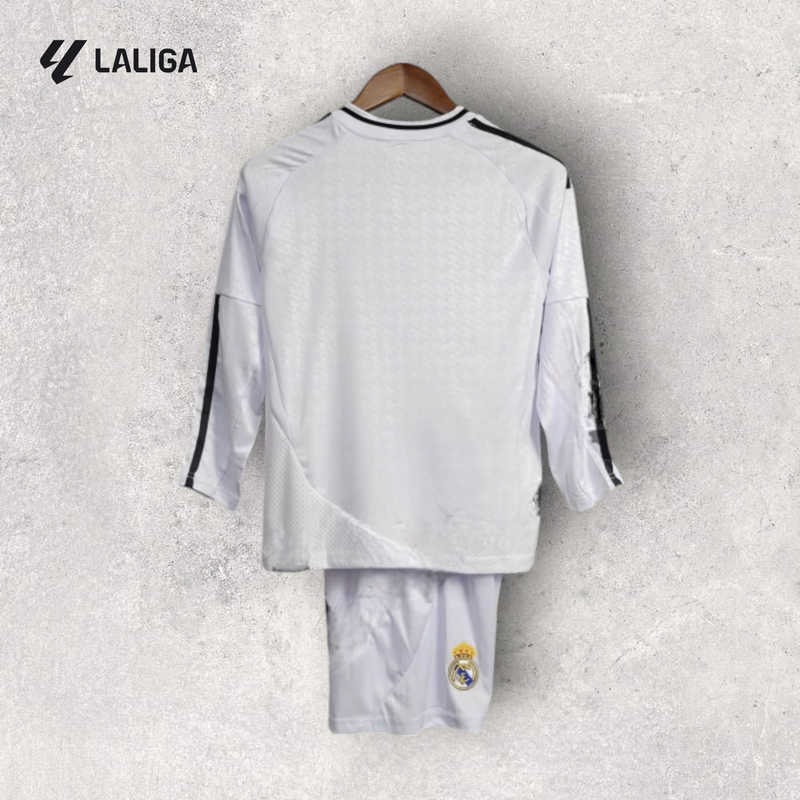 Kit Infantil Manga Longa Real Madrid - Temporada 2024/25 - Home