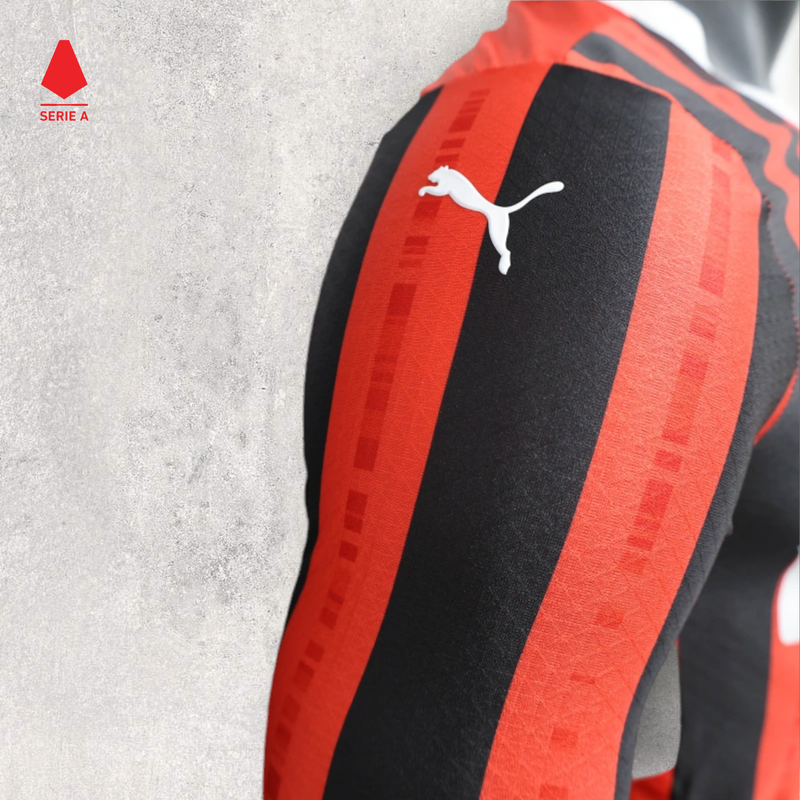 Camisa Manga Longa Milan Masculino - Temporada 2024/25 - Home (Versão Jogador)