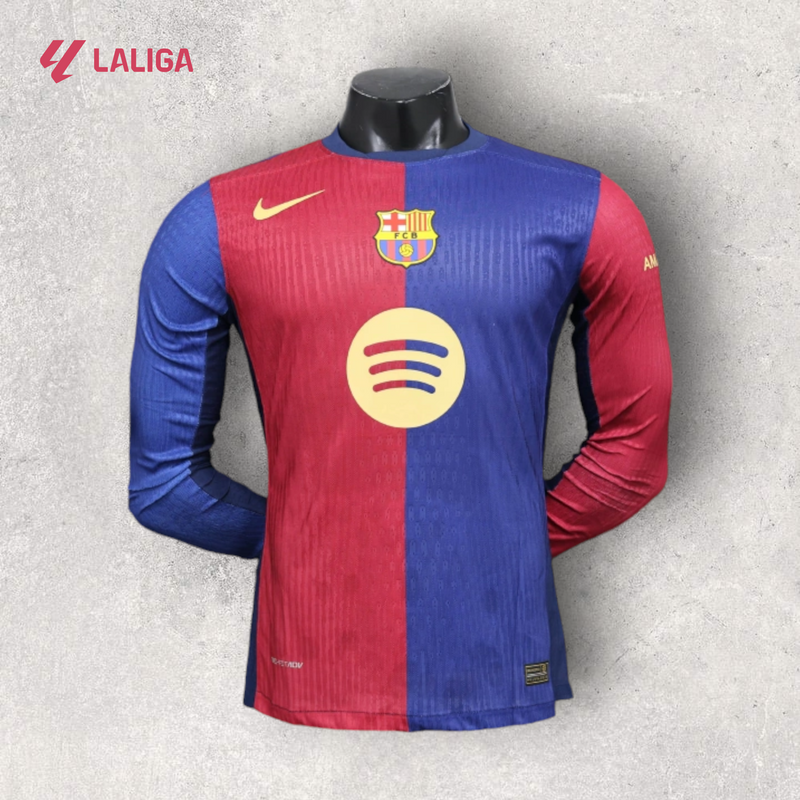 Camisa Manga Longa Barcelona Masculino - Temporada 2024/25 - Home (Versão Jogador)