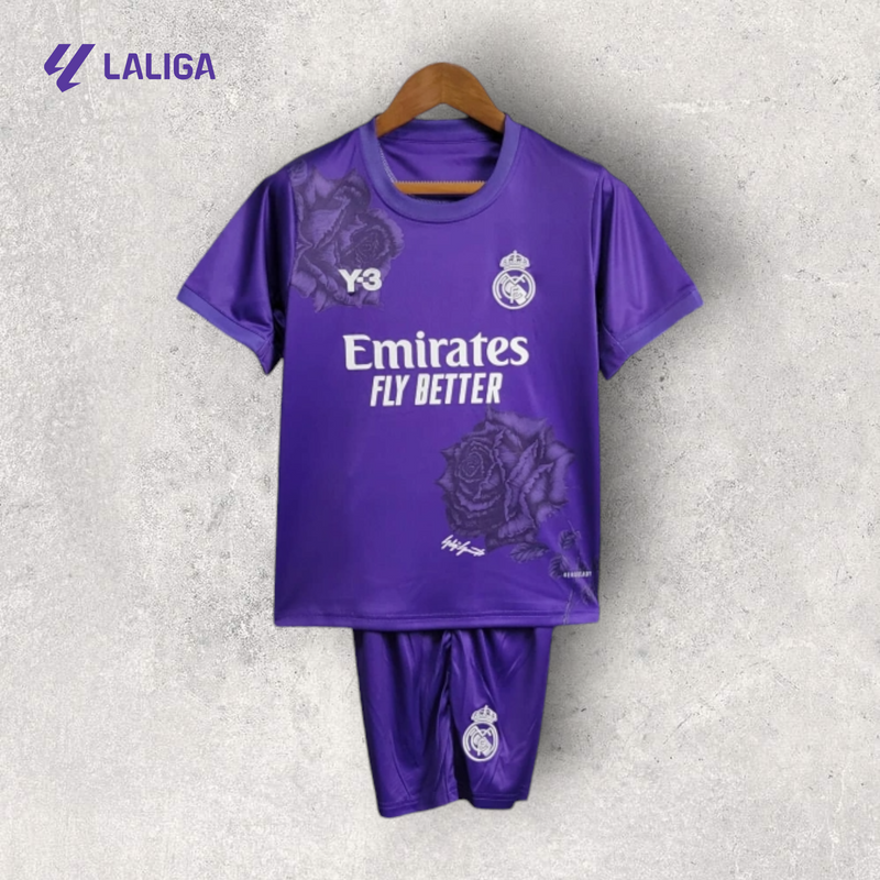 Kit Infantil Real Madrid - Temporada 2023/24 - Edição Colab Y-3 Roxo