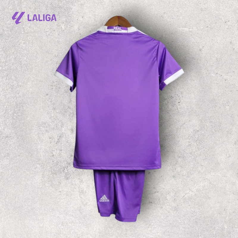 Kit Infantil Retrô Real Madrid - Temporada 2017/18 - Away