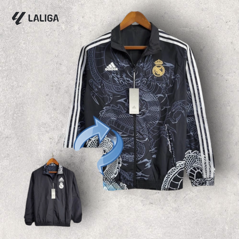 Windbreak Corta-Vento Real Madrid Masculino - Preto (Dupla Face)