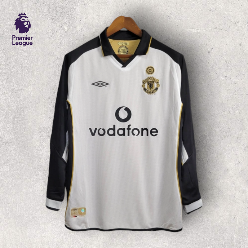 Retrô Manga Longa Manchester United - Temporada 2001/02 - Home/Away (Dupla Face)