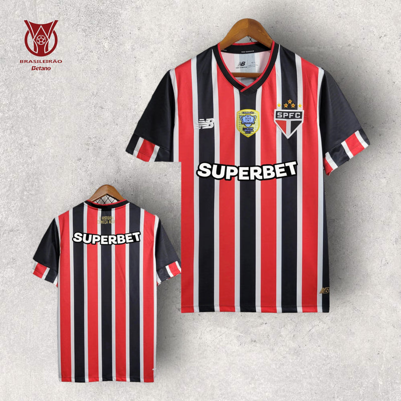 Camisa São Paulo Masculino - Temporada 2024/25 - Away (Todos os patrocínios + Um Patch)