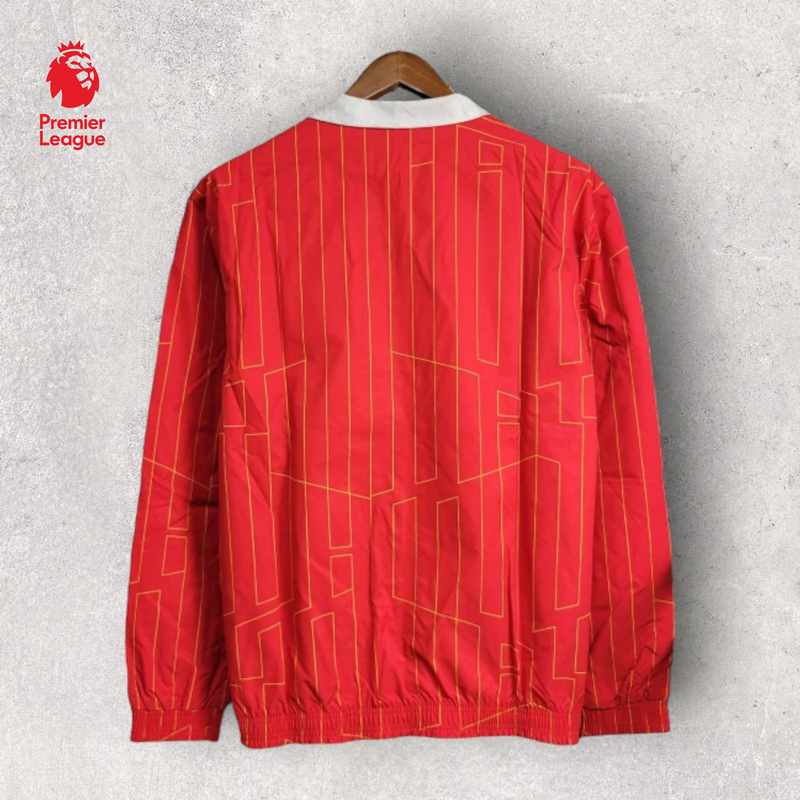 Windbreak Corta-Vento Liverpool Masculino - Vermelho e Branco (Dupla Face)