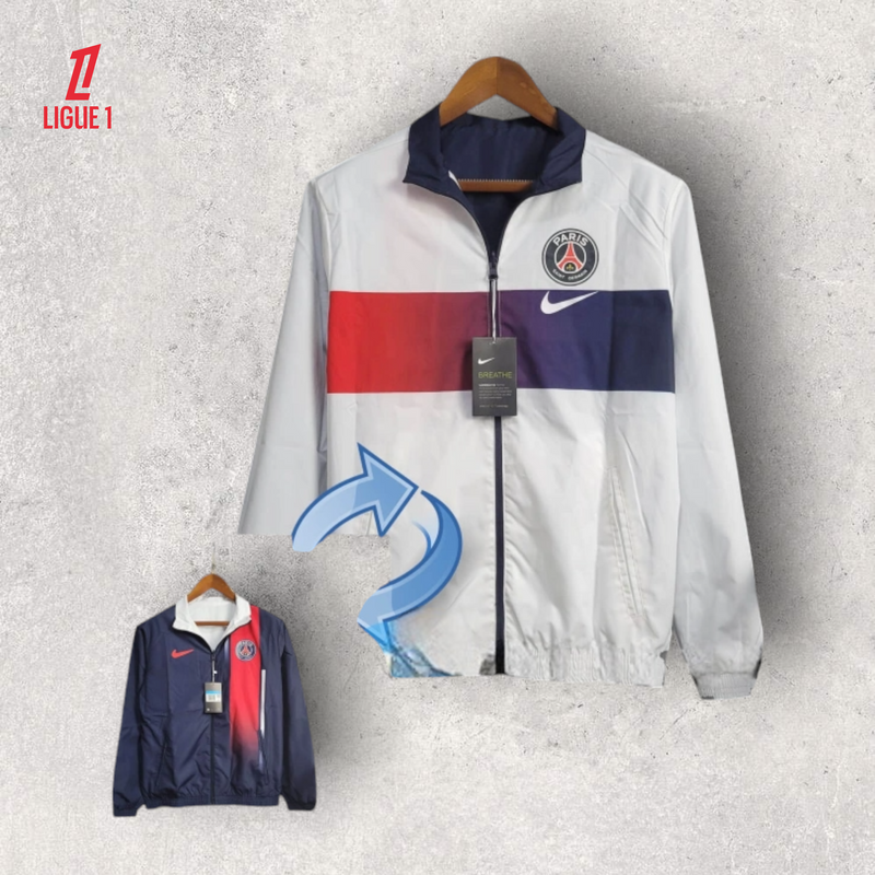 Windbreak Corta-Vento PSG Masculino - Branco e Azul (Dupla Face)