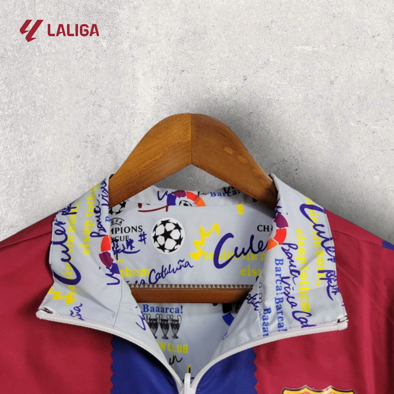 Windbreak Corta-Vento Barcelona Masculino - Azul Claro e Blaugrana (Dupla Face)