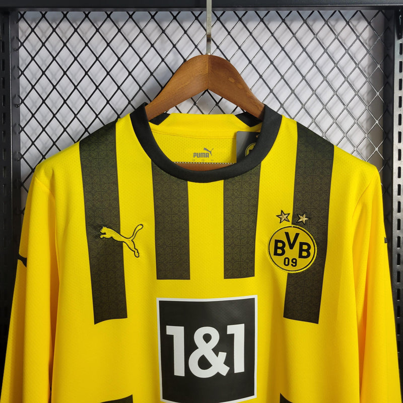 Camisa Manga Longa Borussia Dortmund Masculino - Temporada 22/23 - Home - Camisa10 Store